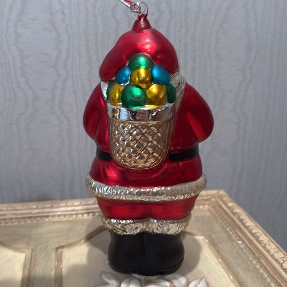 Vintage Department 56 Oversized Handblown Mercury Glass Santa Claus Ornament New - Picture 5 of 16